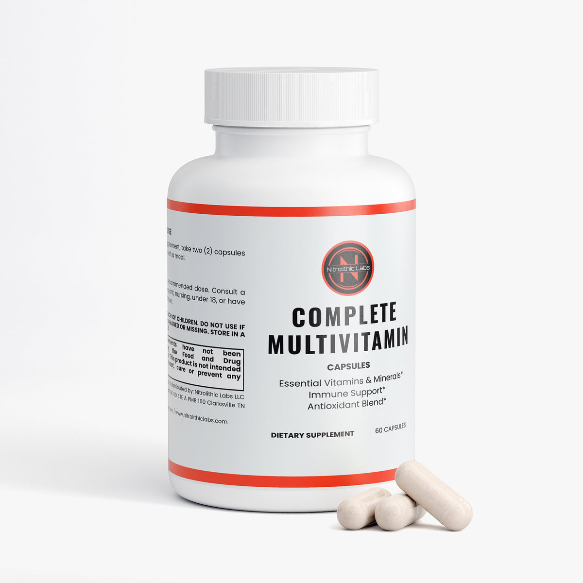 Complete Daily Multivitamin product package with product serving