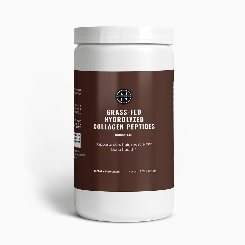 Grass-Fed Hydrolyzed Collagen Peptides Powder (Chocolate) product package front label