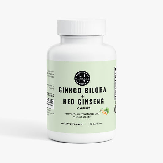Ginkgo Biloba + Ginseng product package front label