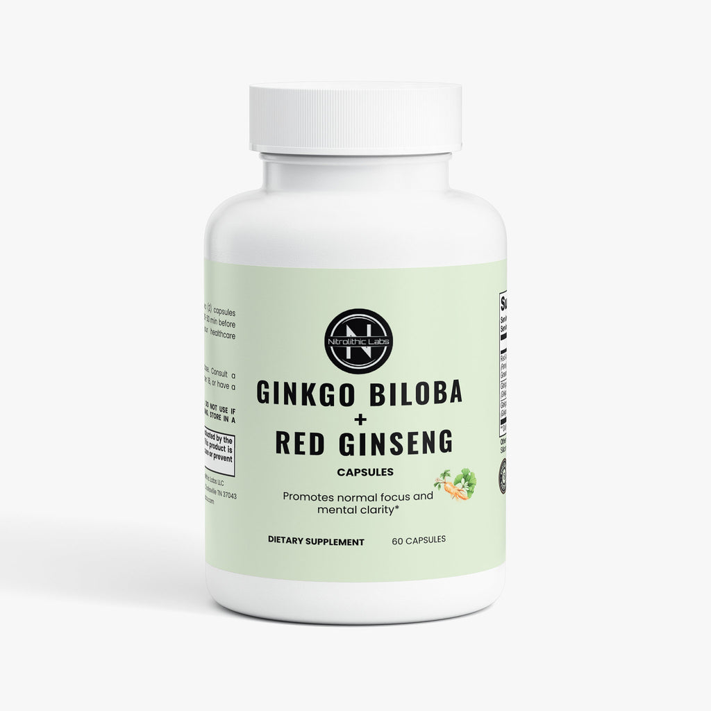 Ginkgo Biloba + Ginseng product package front label