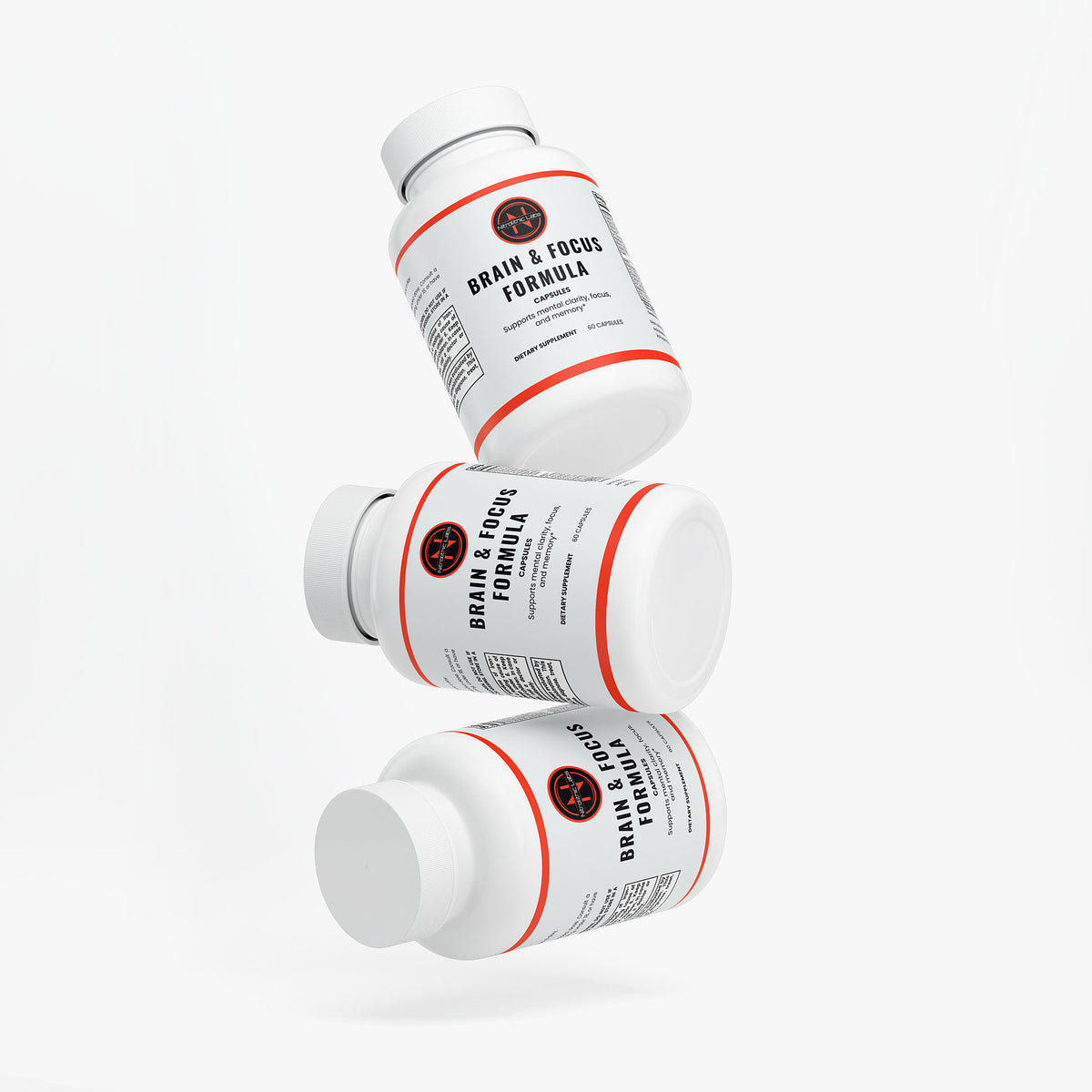 Brain & Focus Formula product package arrangement on white background