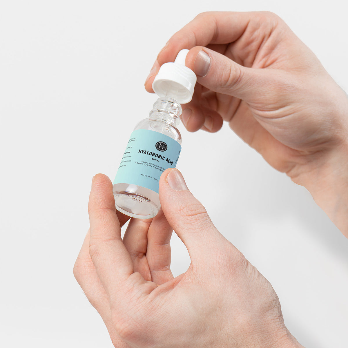 Hyaluronic Acid Serum dropper removed from bottle
