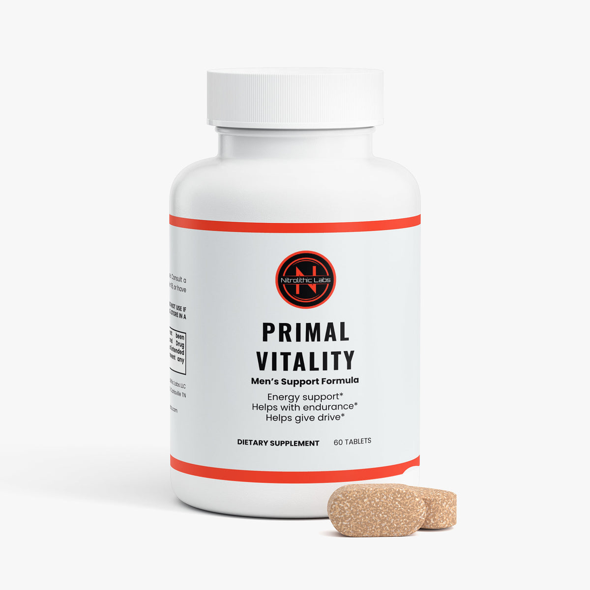 PrimalVitality Men's Daily Support Formula product package with product serving