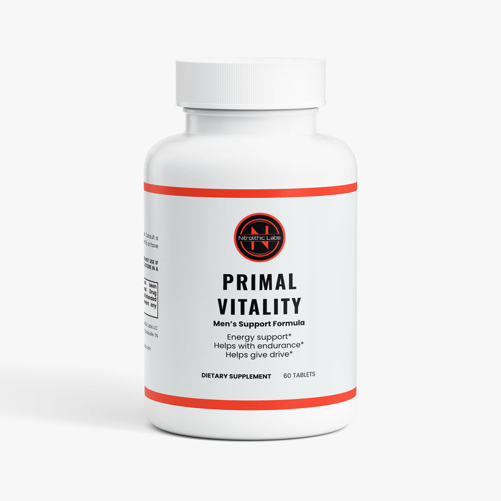 PrimalVitality Men's Daily Support Formula product package front label