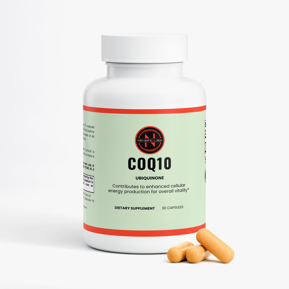 CoQ10 Ubiquinone product package with product serving