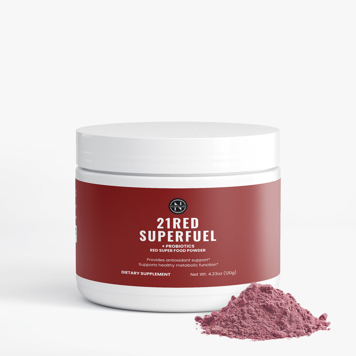 21RED SuperFuel +Probiotics - Red Super Foods Powder product package with product serving