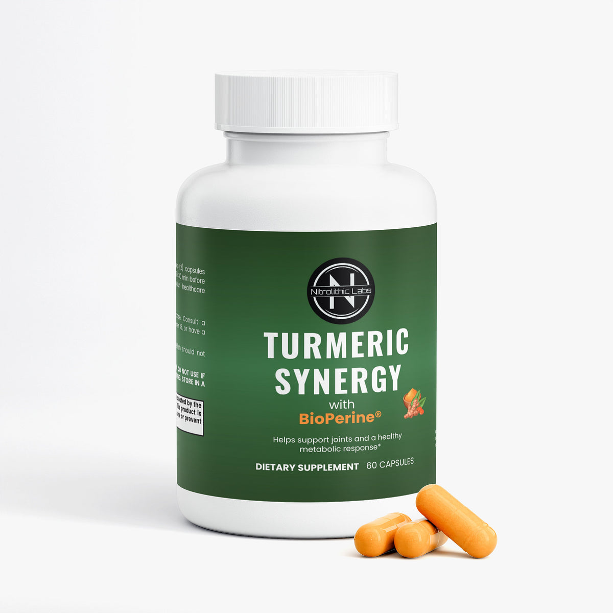 Turmeric Synergy with BioPerine bottle with capsules