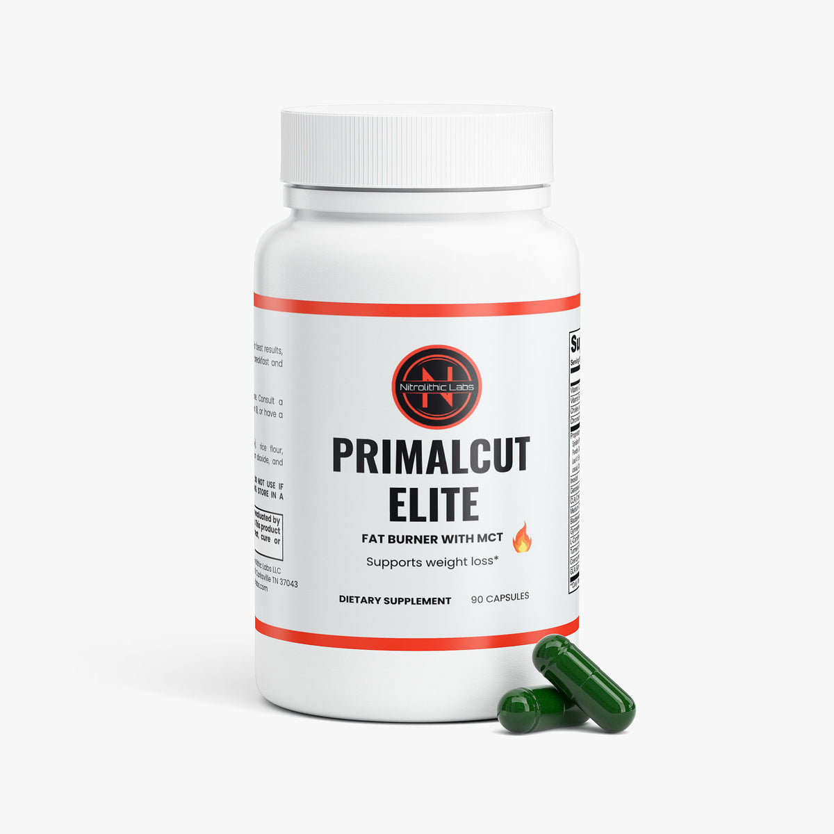 PrimalCut Elite Fat Burner product package with product serving