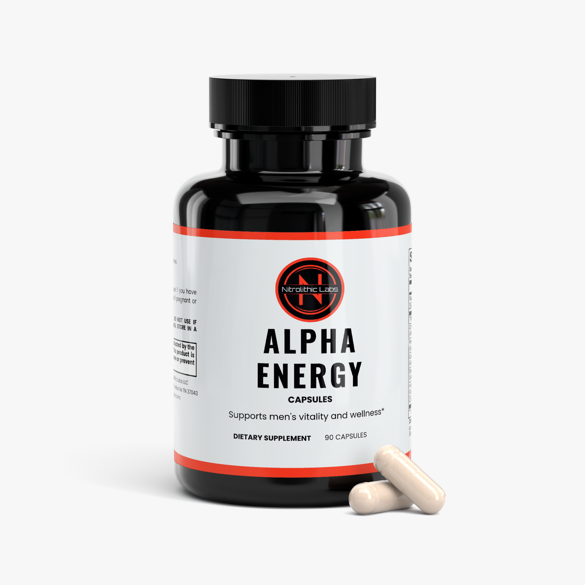 Alpha Energy product package with product serving