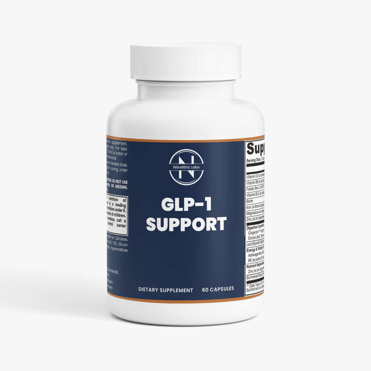 GLP-1 Support bottle, front label